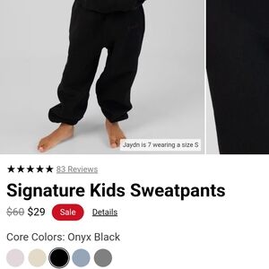 Signature Kids Black Sweatpants And Hoodie Set